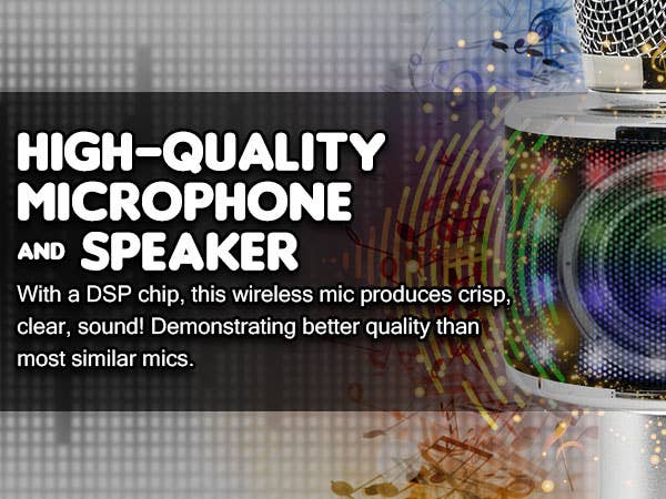 Mainstream Source - Wholesale Musical Instrument - Mainstream Source® Wireless Bluetooth Karaoke Microphone – H15