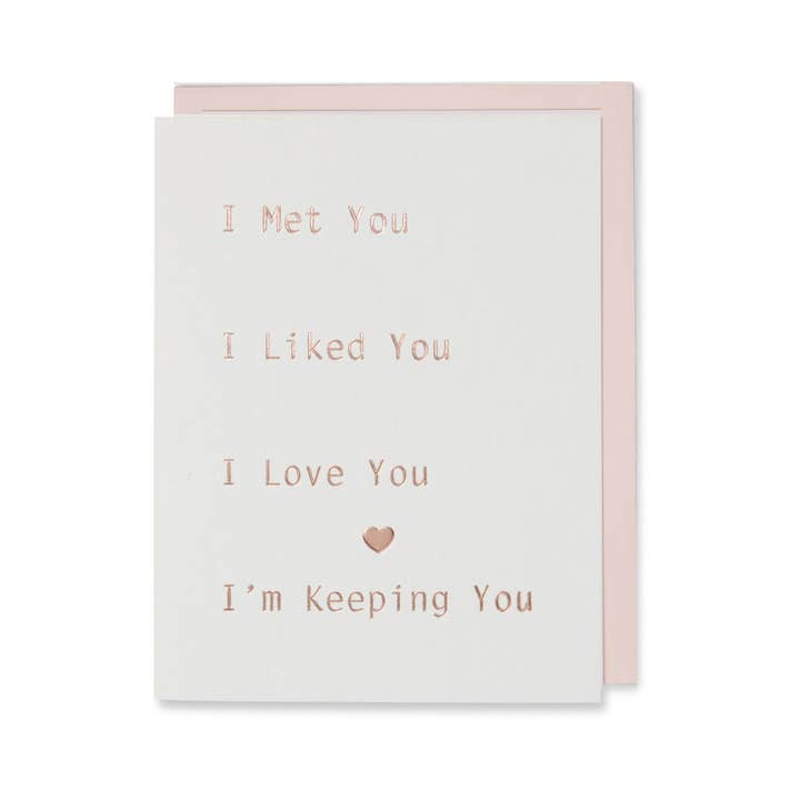 Love Card – Anniversary, Valentine's Day, Rose Gold Foil for wholesale by WowWordZ
