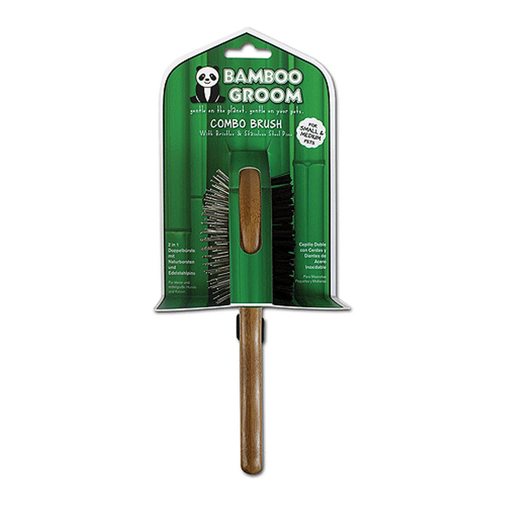 King Wholesale Pet Goods - Wholesale Pet Brush - Cat/Dog - Alcott Bamboo Groom Combo Brush S/M0