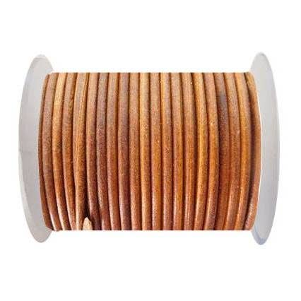 Round Leather Cord 3mm - SE. Vintage Tan for wholesale by Sun Enterprises B.V.