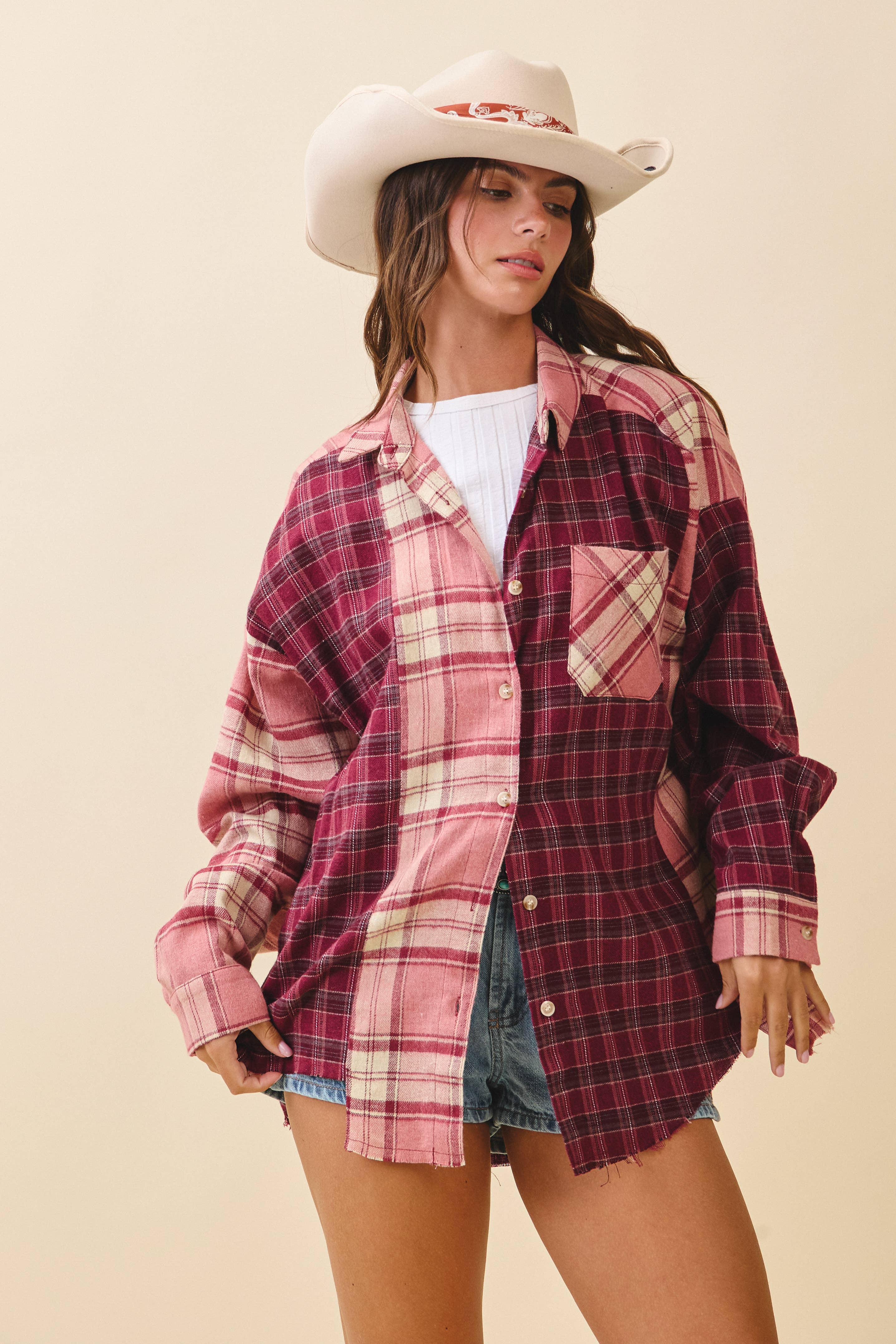 AEMI + CO - Wholesale Button Down Shirt - Women's - 8376EN Kambrie Plaid Flannel Shirt30