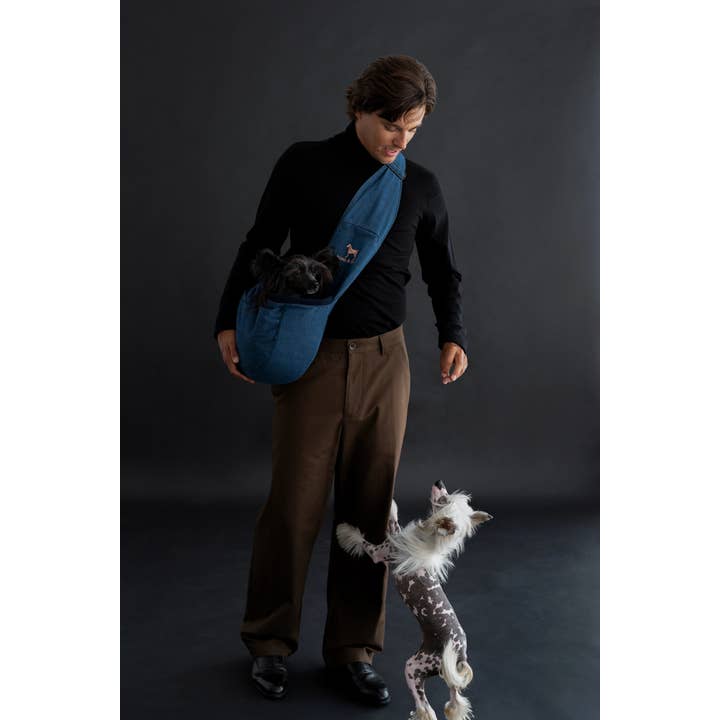NOAH AND PAW LLC - Wholesale Pet Carrier - Cat/Dog - Premium Denim Pet sling Carrier 3x Safety4