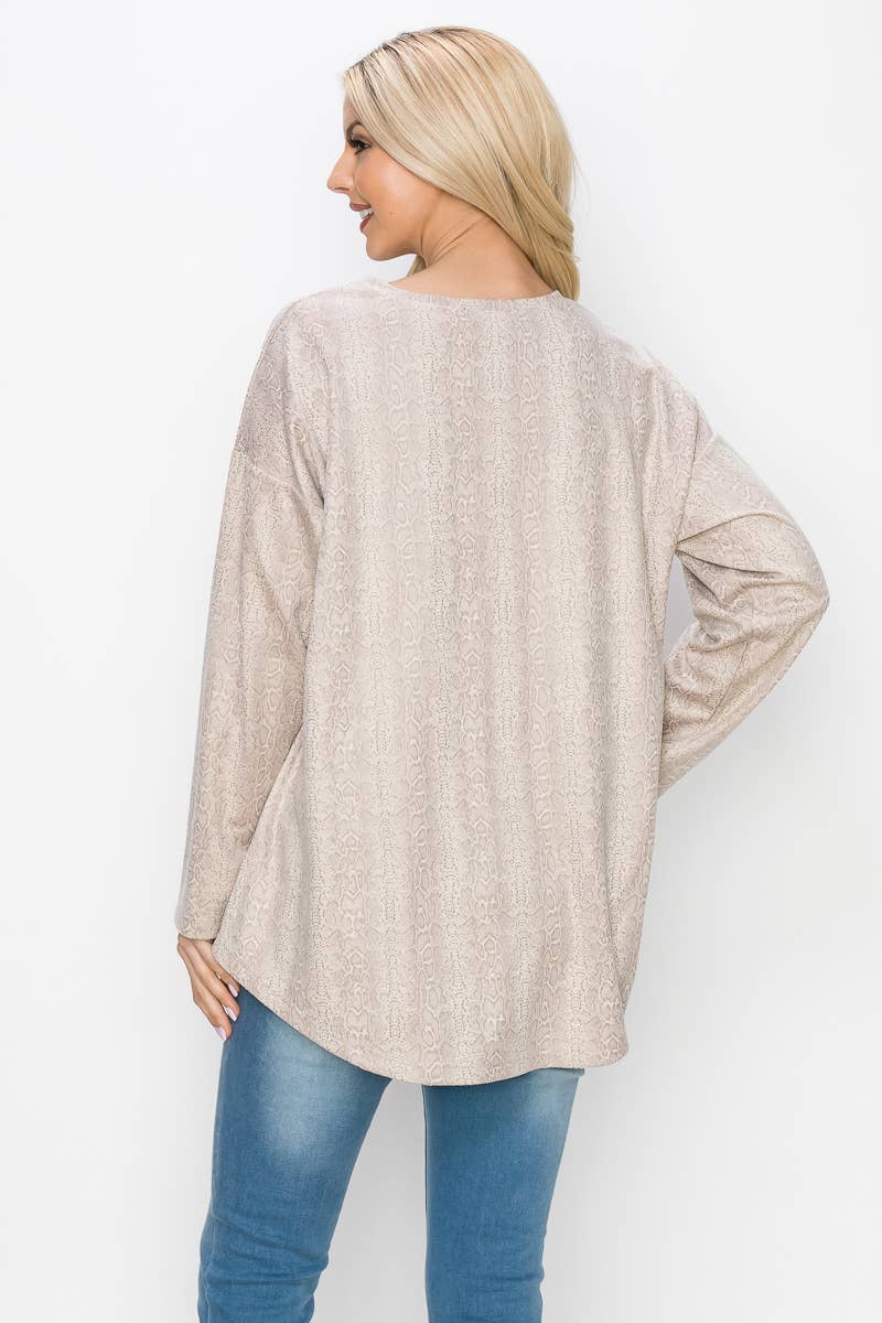 Joh Apparel - Vente Tunique – femme - Haut en daim extensible à imprimé animal Ailith7