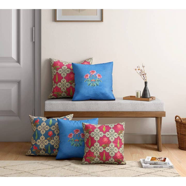 Clover Knotty 18" x 18" Satin Blend Pudebetræk Sæt med 5 for engroshandel hos India Circus