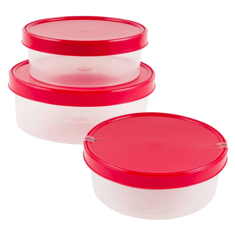 Deluxe Import Trading - Wholesale Food storage container - 6pc Plastic Food Container Set - 6'' and 8'' Assorted Sizes0