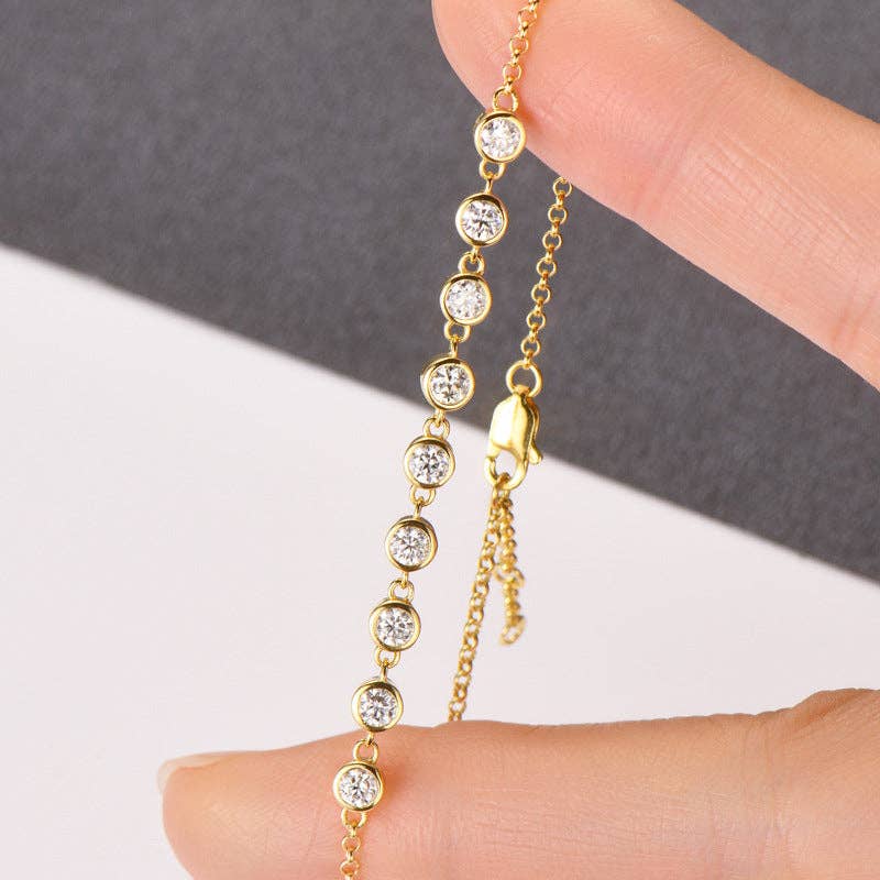 Perimade & Co. LLC - Vendita all'ingrosso Braccialetto con ciondolo/pendente - Bracciale da sposa impilabile con moissanite in argento sterling 9253