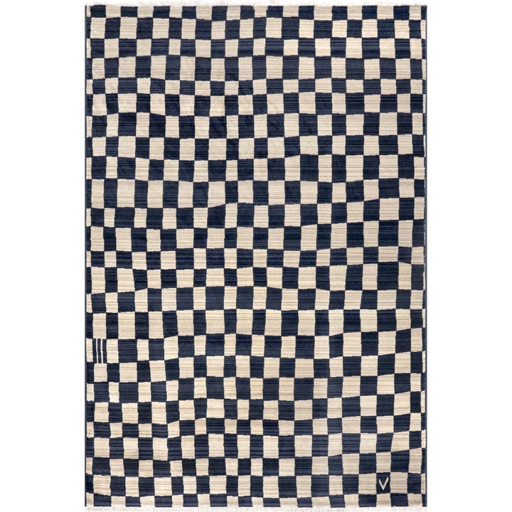 Dominique Abstract Checkered Fringe Area Rug for wholesale by nuLOOM