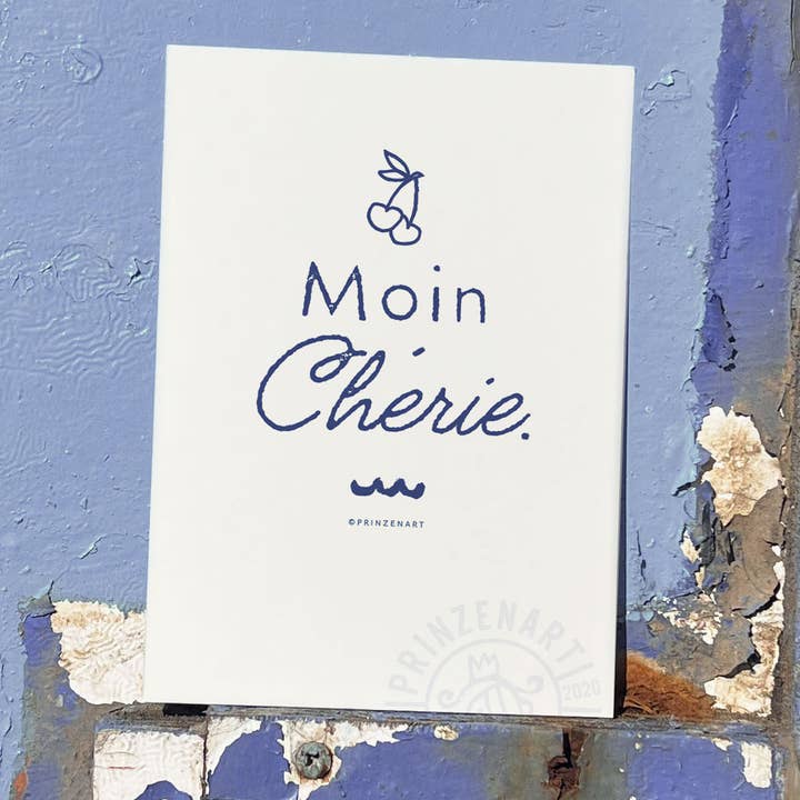 Carte postale "Moin Chérie" | Citation motivante Mer du Nord pour la vente par Prinzenart