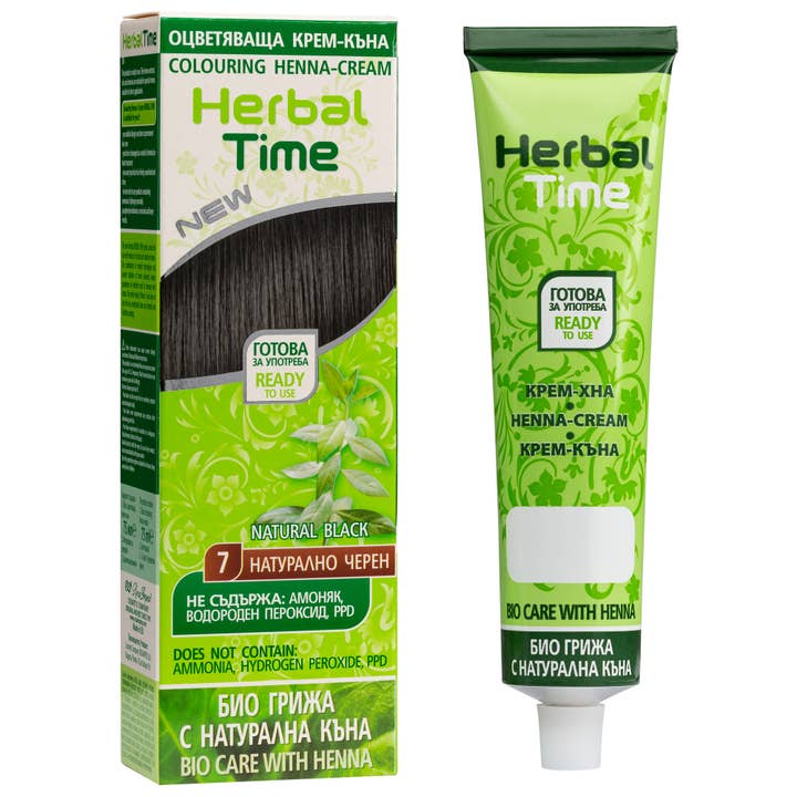 Mister33 Womencare – wholesale Hårfärg – HERBAL TIME Naturlig Svart #7 - Naturlig Henna Cream