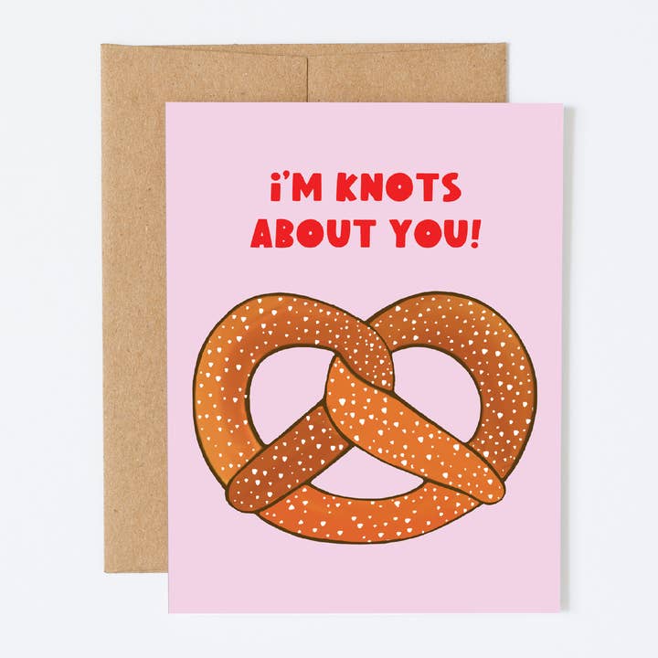 Nós Damos Nós por Ti - Cartão de Dia dos Namorados com Trocadilho de Pretzel por atacado de Silly Goose Greeting Co.