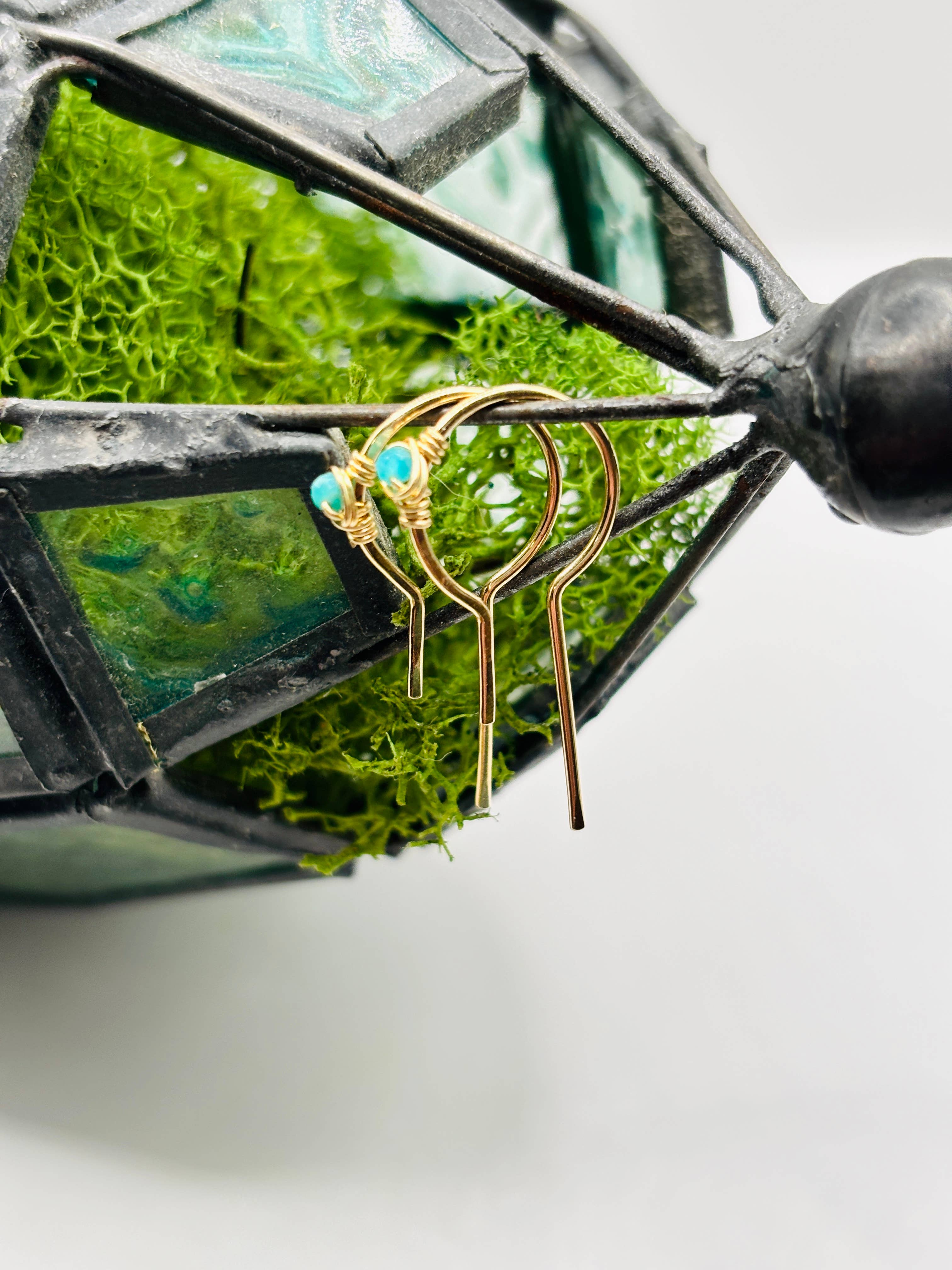 Rachel Renee Jewelry - Wholesale Hoop Earrings - DECO Gem Open Circle Threader Hoops 0