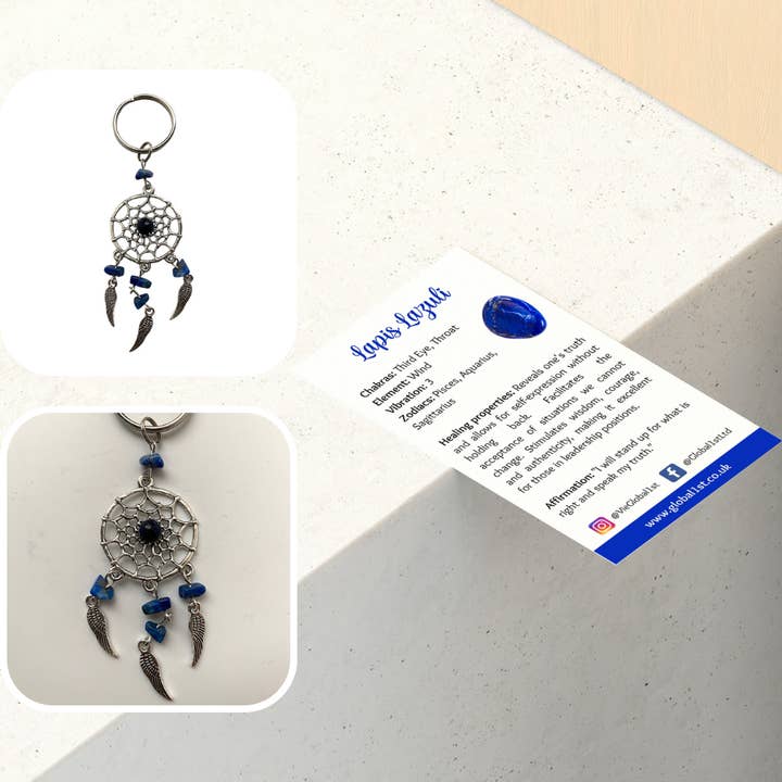VIE - Wholesale Keychain - Women's - Dream Catcher Crystal Keychain, 12x5cm