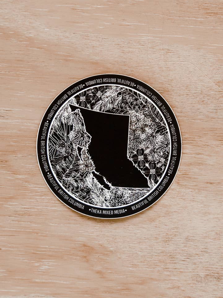 Waterproof Vinyl Sticker - BC Botanicals Silhouette for wholesale by K'oastal Mixed Media