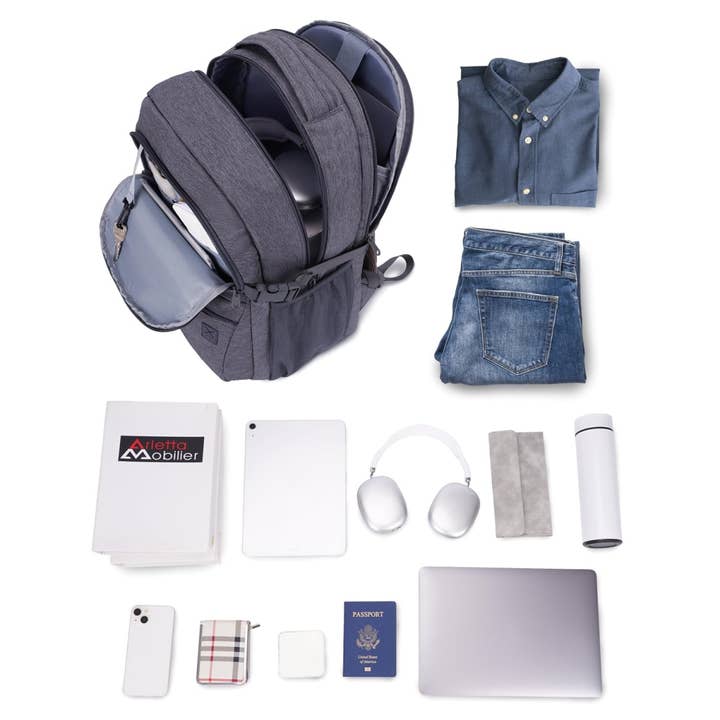 wandf – Großhandel Rucksack – Unisex – 18x14x8 Persönlicher Gegenstand Handgepäcktasche mit USB-Ladeanschluss7