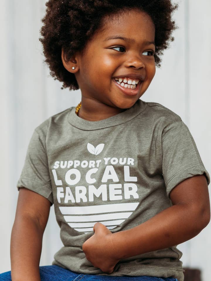 Support Your Local Farmer Kids T-shirt | Eco-Friendly Tee for wholesale by Nature Supply Co