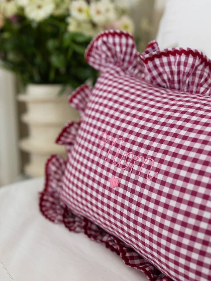 Kuddfodral - Vichy Bordeaux för wholesale av Noa de Cajou