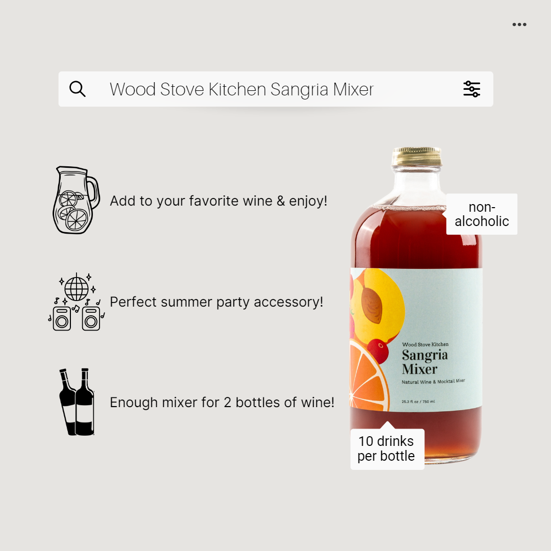 Wood Stove Kitchen - Wholesale Cocktail Mix/Syrup - Sangria Cocktail Mixer and Mocktail Mixer, 16 fl oz5