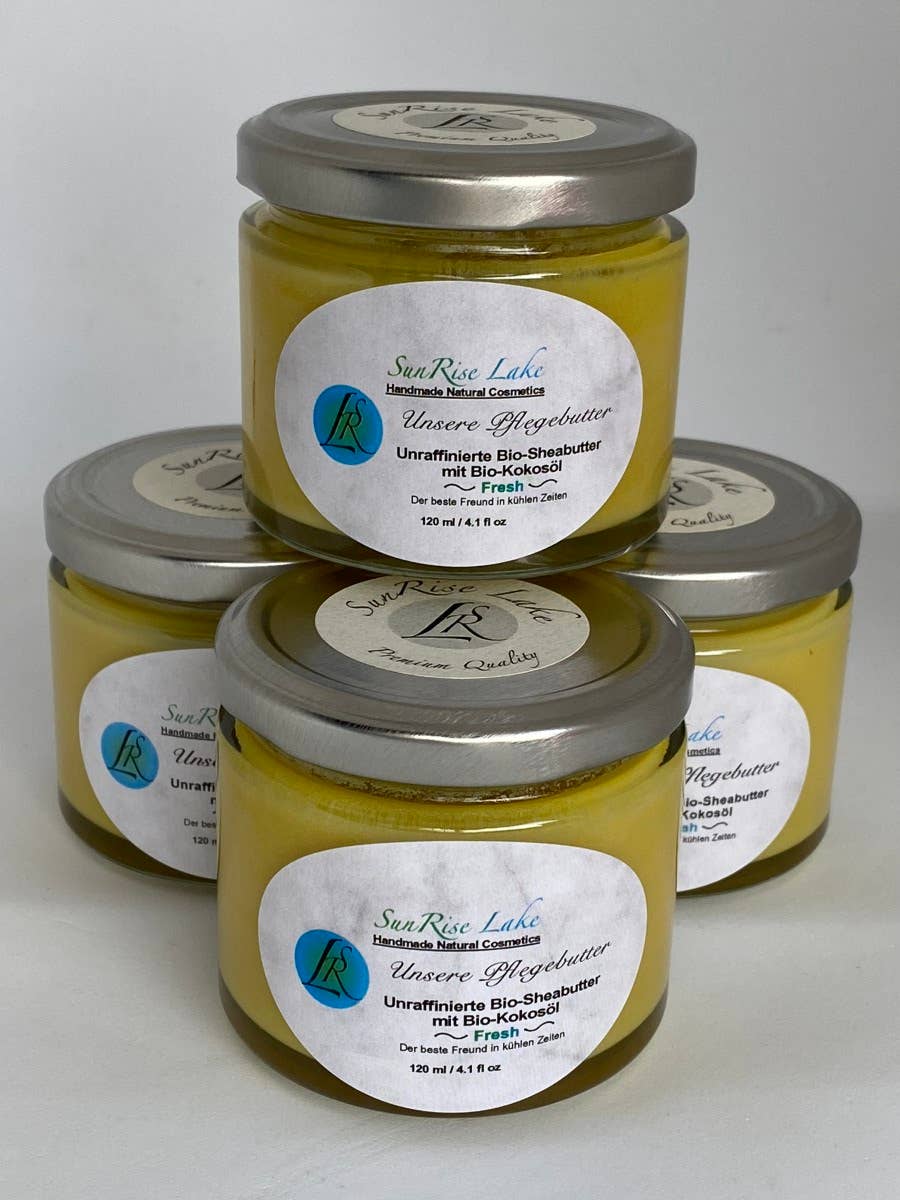 SunRise Lake - Vente Baume/beurre pour le corps - Bio Shea-Kokos Barbados Frais1