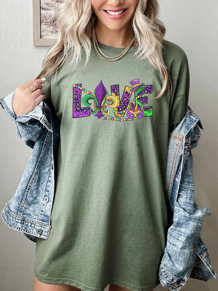 Love Mardi Gras Shirt, Mardi Gras Carnival Mask NOLA Tshirt for wholesale by SONDO DESIGN LTD