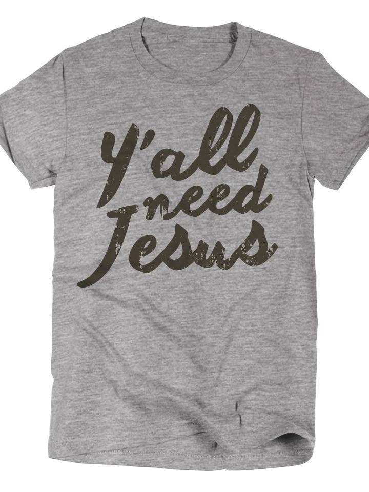 Y'all Need Jesus | Kid's T-Shirt | Ruby’s Rubbish® for wholesale by Ruby’s Rubbish