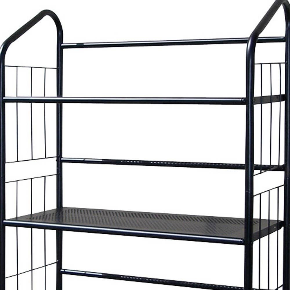 HomeRoots - Wholesale Bookcase - Black Four Shelf Metal Standing Book Shelf4