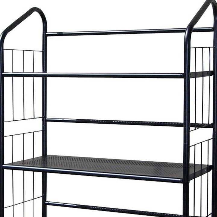 HomeRoots - Wholesale Bookcase - Black Four Shelf Metal Standing Book Shelf4