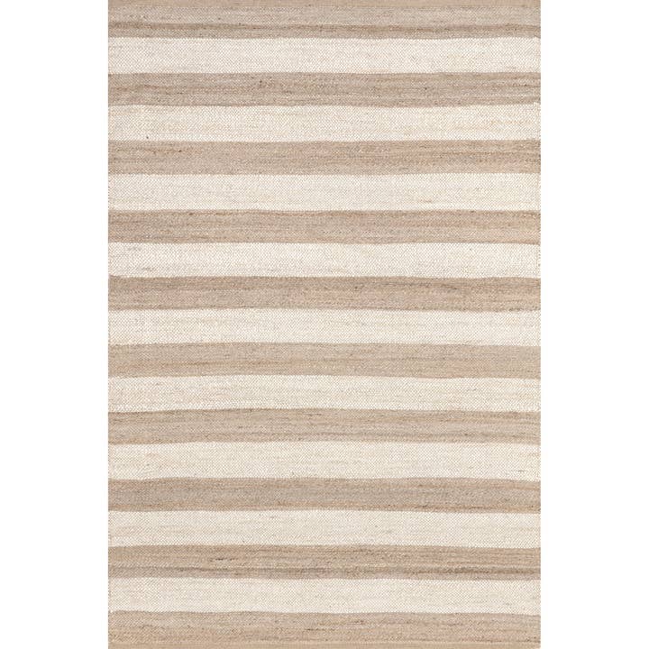 Alisia Flatweave Striped Jute Area Rug for wholesale by nuLOOM