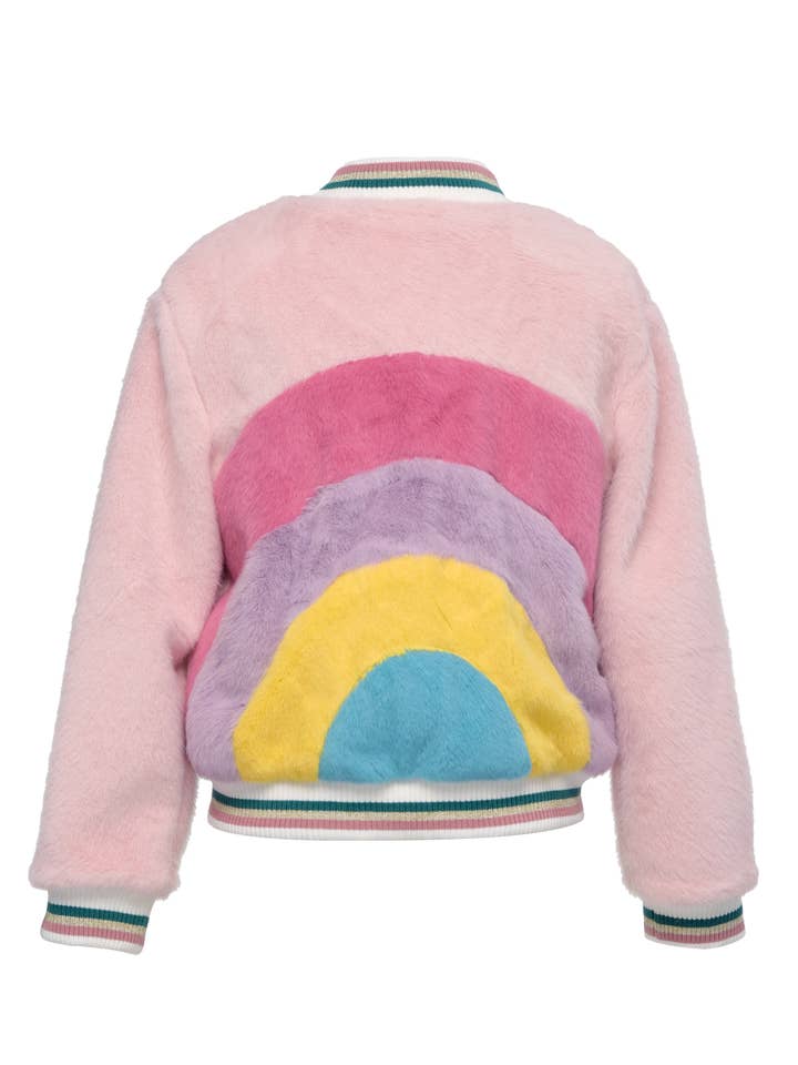 Rosa Multi Giacca arcobaleno in pelliccia sintetica in vendita all'ingrosso su Faire1