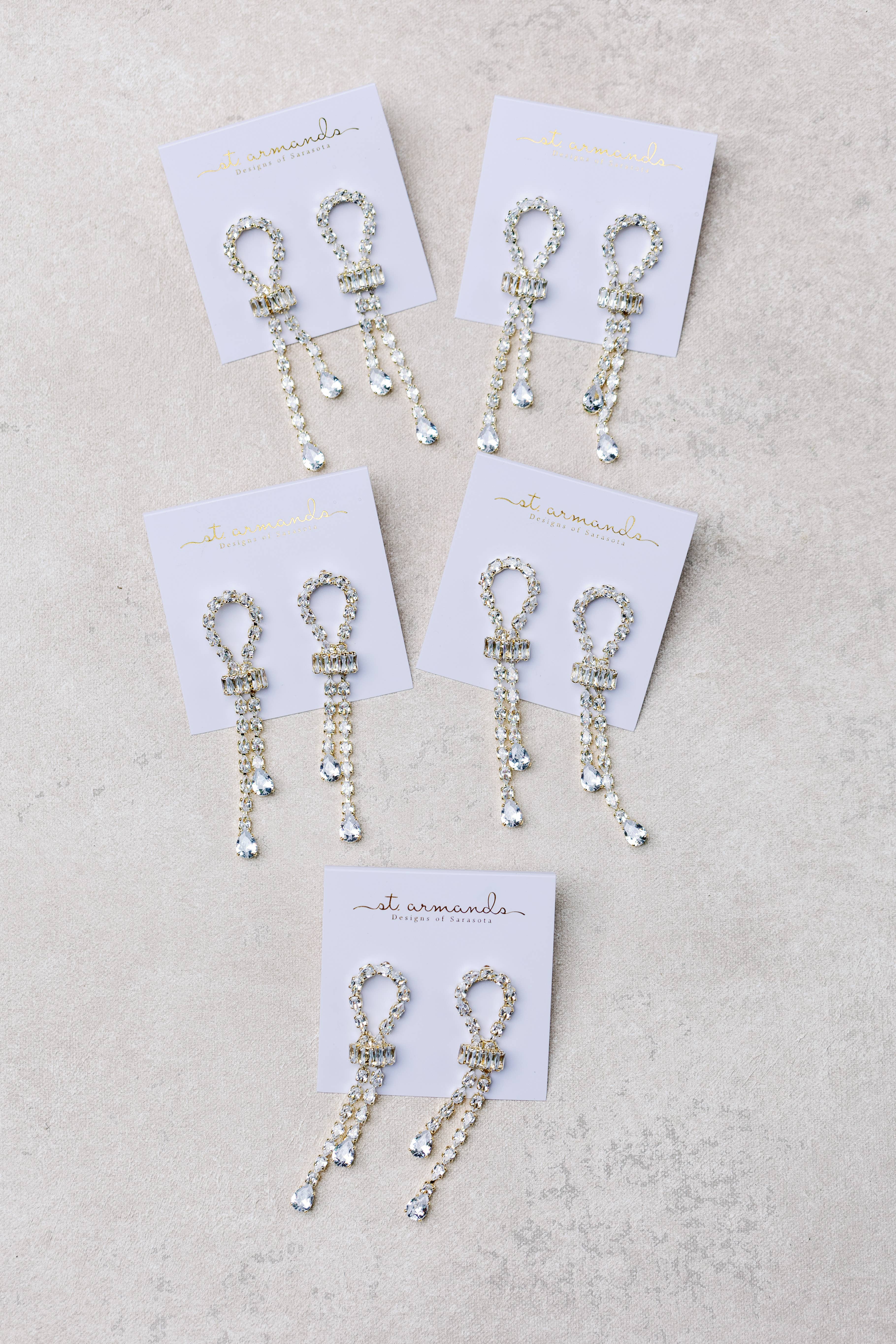 St Armands Designs of Sarasota - Wholesale Dangle Earrings - Thoroughbred Diamond Drop Holiday Statement Earrings 2