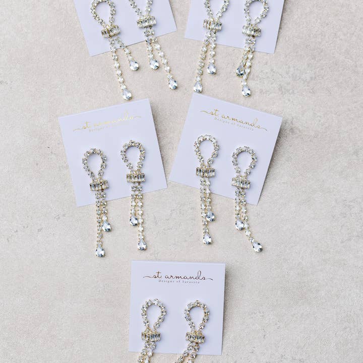 St Armands Designs of Sarasota - Wholesale Dangle Earrings - Thoroughbred Diamond Drop Holiday Statement Earrings 2