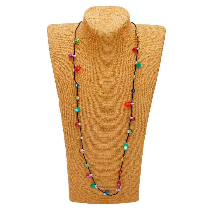 AS SHOWN Christmas Led Mini String Light Bulb Necklace - 33 Inch for wholesale on Faire2