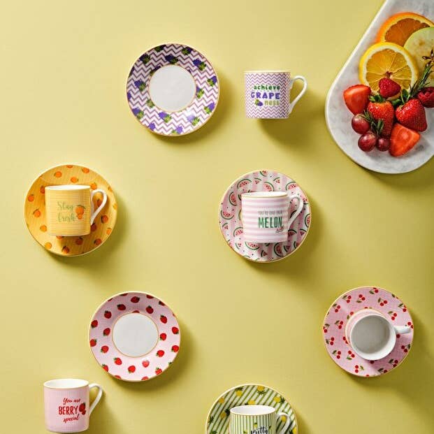 Set di Tazze da Caffè Turco in Ceramica Karaca Fruitee Professional - 6x90ml per la vendita all'ingrosso da parte di Aladdin