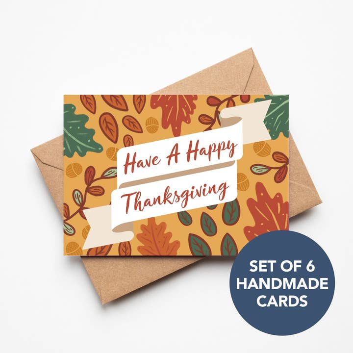 Have A Happy Thanksgiving Packung mit 6 Karten für den Großhandel von Knots of Art