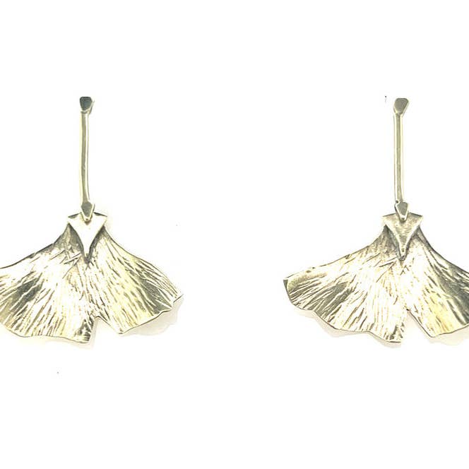 Ginkgo Deco Drops Small Earrings for wholesale by Pattie Parkhurst Jewelry