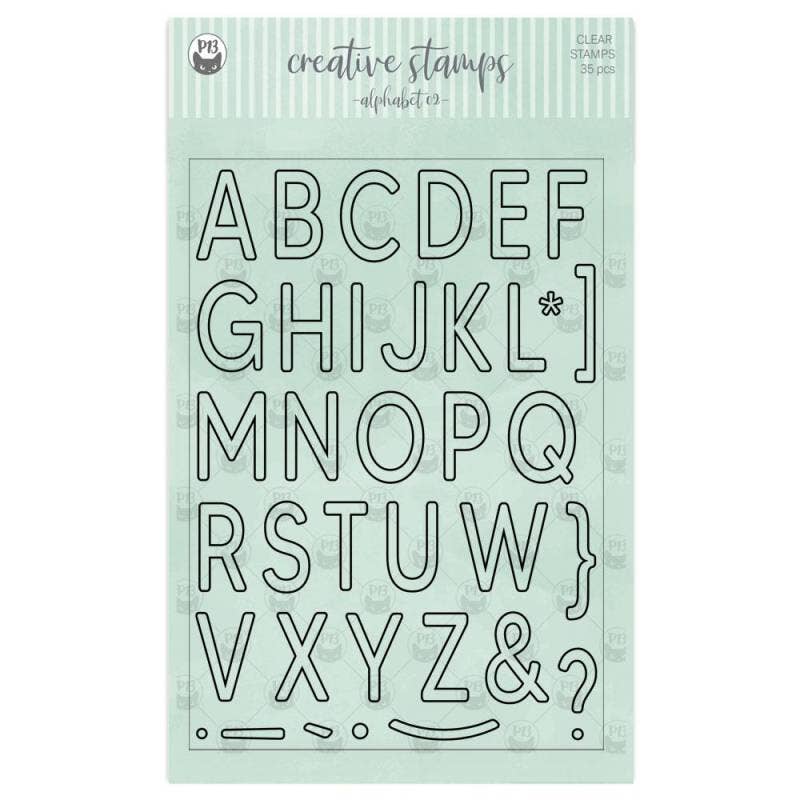 P13 – Großhandel Gummi-/Dekostempel – Klares Stempelset Alphabet 02 A5, 35-tlg0