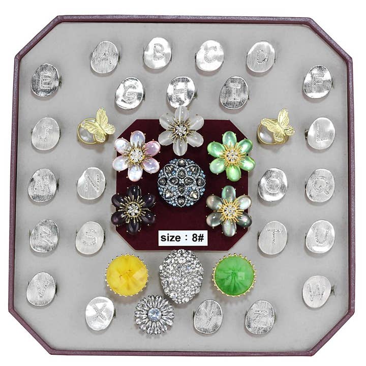 VK-034-SIZE8 - Blandade mässing Ring med Diverse i Diverse för wholesale av Alamode