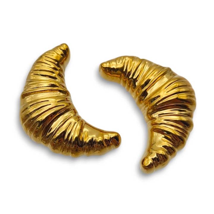 Funk Da Queen - Wholesale Stud/Post Earrings - Croissant Gold | Earrings0