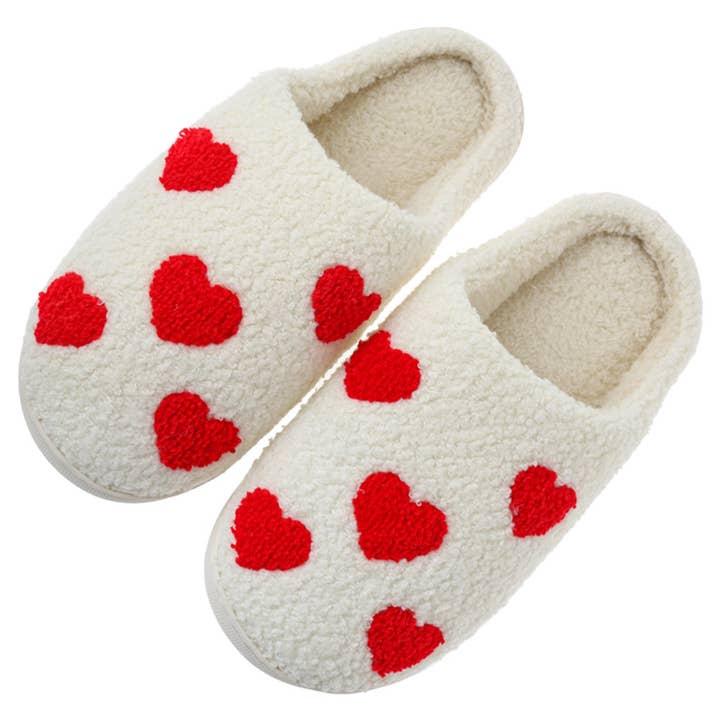 HEART PATTERN COZY HOME SLIPPER, LVFS 015 for wholesale by JOIA ACCESSORIES