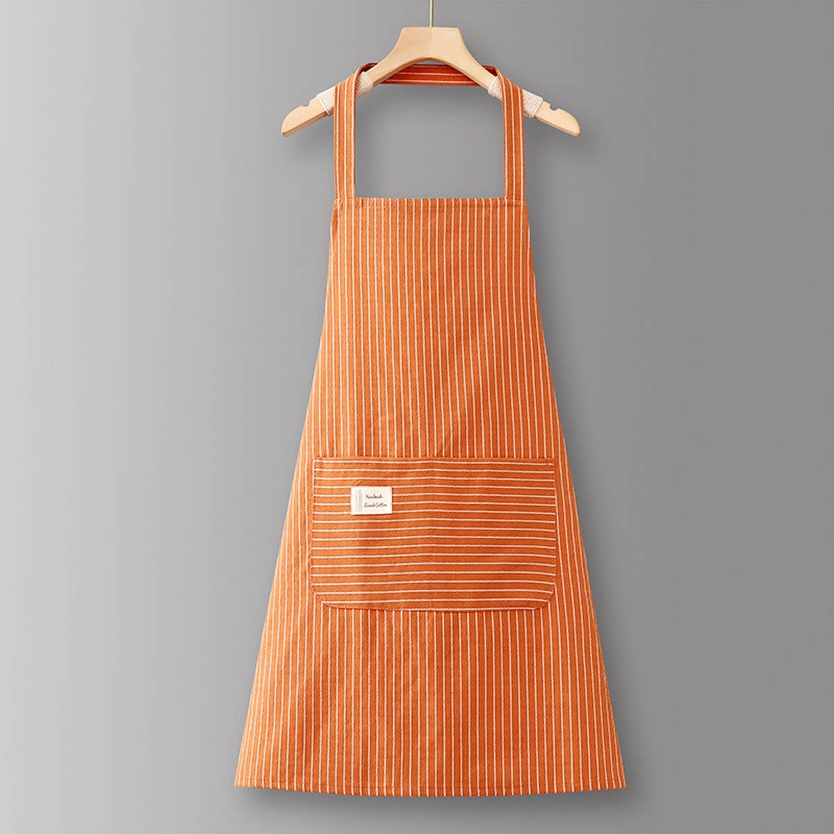 ACCITY - Wholesale Apron - Cotton Striped Grid Kitchen Apron with Pocket_CWMM100953