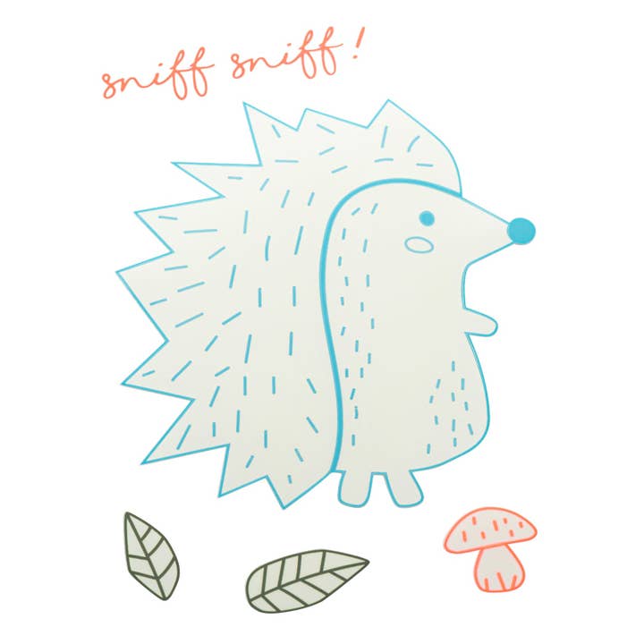 Fluorescerende jern-på film - pindsvin med neonomrids for engroshandel hos Fabfabstickers