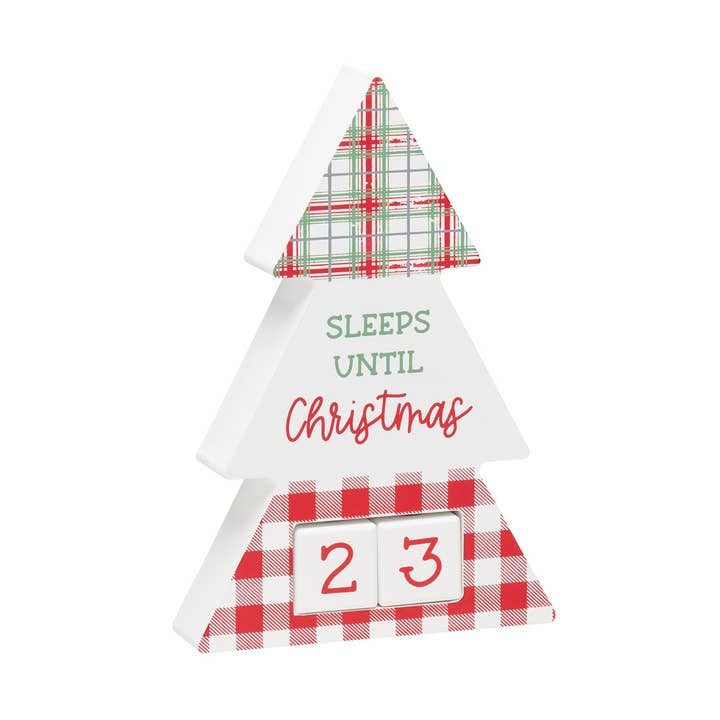FR-3523 - Sapin de Noël à motif plaid/RW Check avec compte à rebours de 30 jours pour la vente par Collins Painting & Design