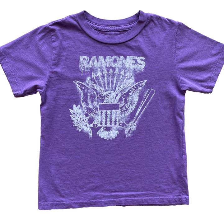 T-shirt Graffiti com Logótipo dos Ramones - Ameixa por atacado de Rowdy Sprout