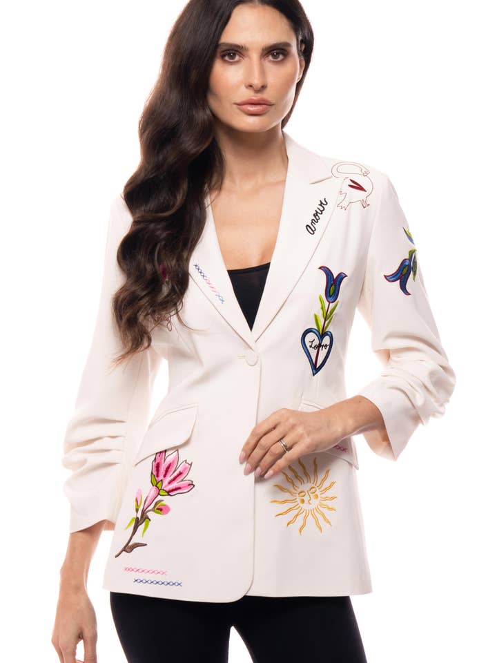 AD2670 Embroidered Statement Blazer for wholesale by Adore