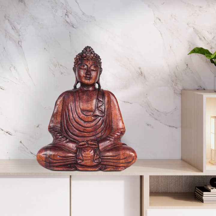 Natures Artifacts Inc – wholesale Sculpture – Large Meditation Buddha Statue (Hand carved in Bali)