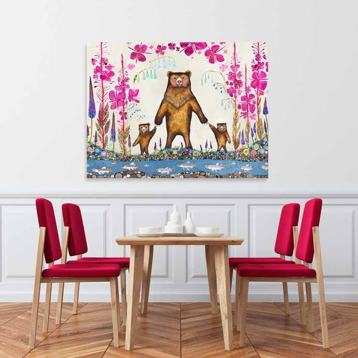 Tre björnar canvasväggkonst för wholesale av GreenBox Art