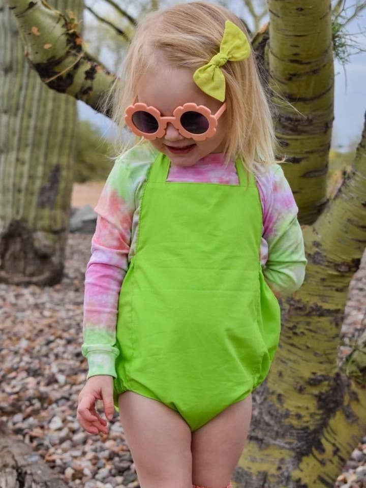 Lime Kole Romper for wholesale by The Baby Bird Boutique