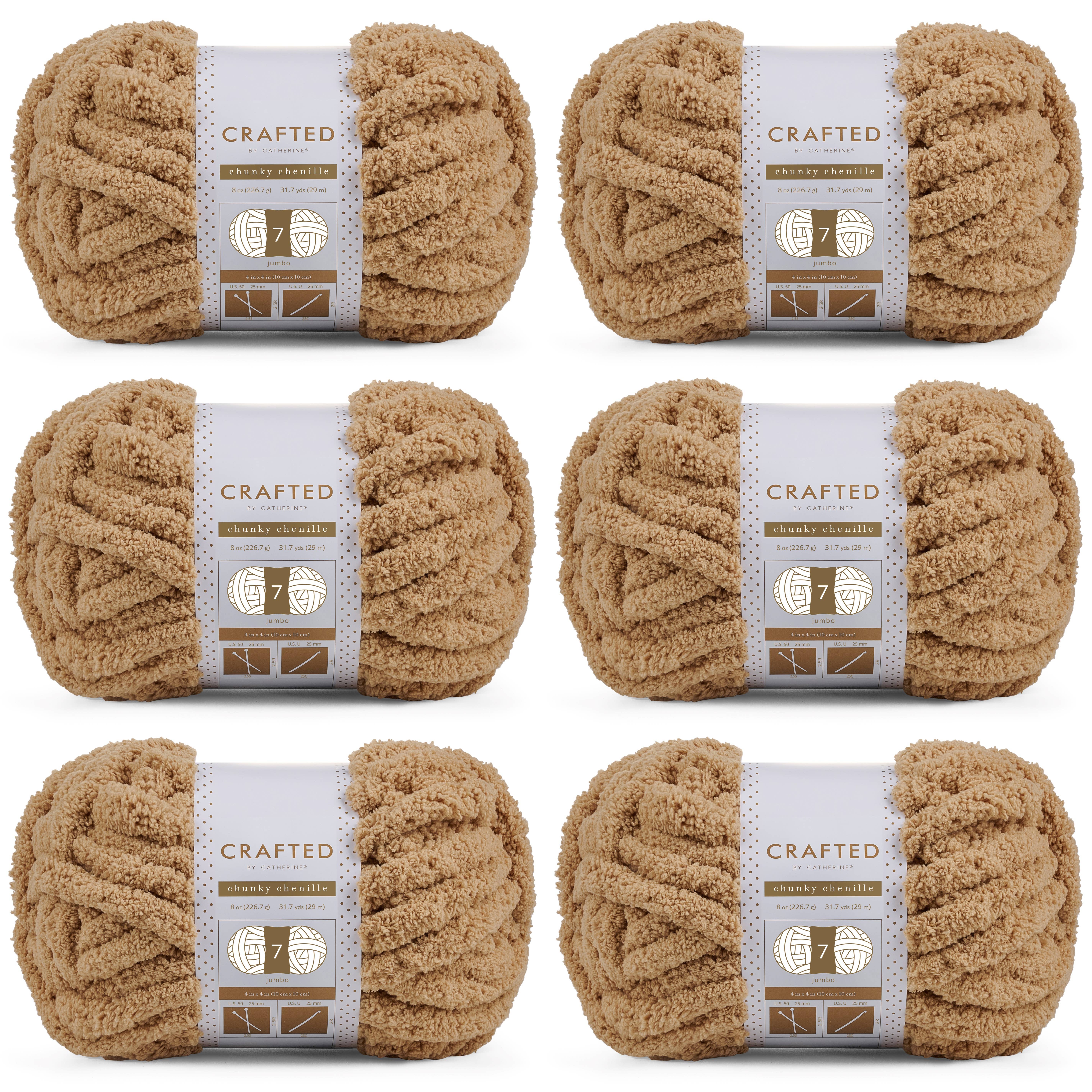 Crafted by Catherine - Wholesale Yarn - Chunky Chenill Yarn | 8oz/227g | Jumbo #7 | Pack of 62