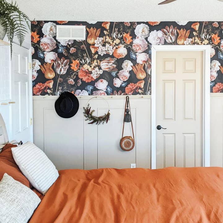 Dark Vintage Flower Bouquet Removable Wallpaper for wholesale by Livettes Wallpaper