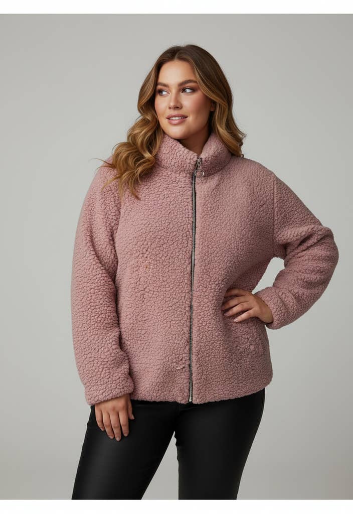 Pomme Rouge Paris - Wholesale Fleece - Women's - Large pink fleece jacket (T5763)0
