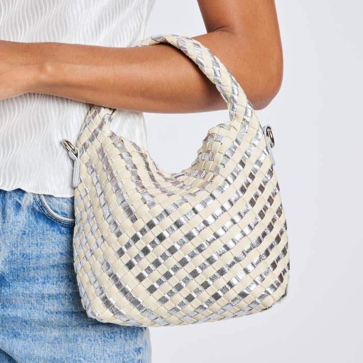 Moda Luxe - Wholesale Top Handle Bag - Women's - Jessamine Woven Mixed Material Crossbody23